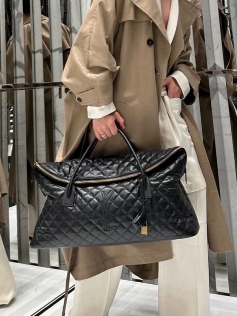 YSL Giant Travel Bag in Quilted Leather - Picture 1 of 7